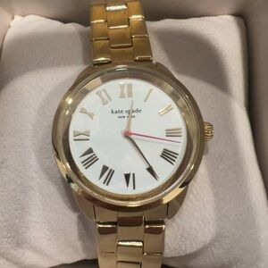 NEW IN ORIGINAL BOX Kate Spade Gold-Tone Watch with White Face
